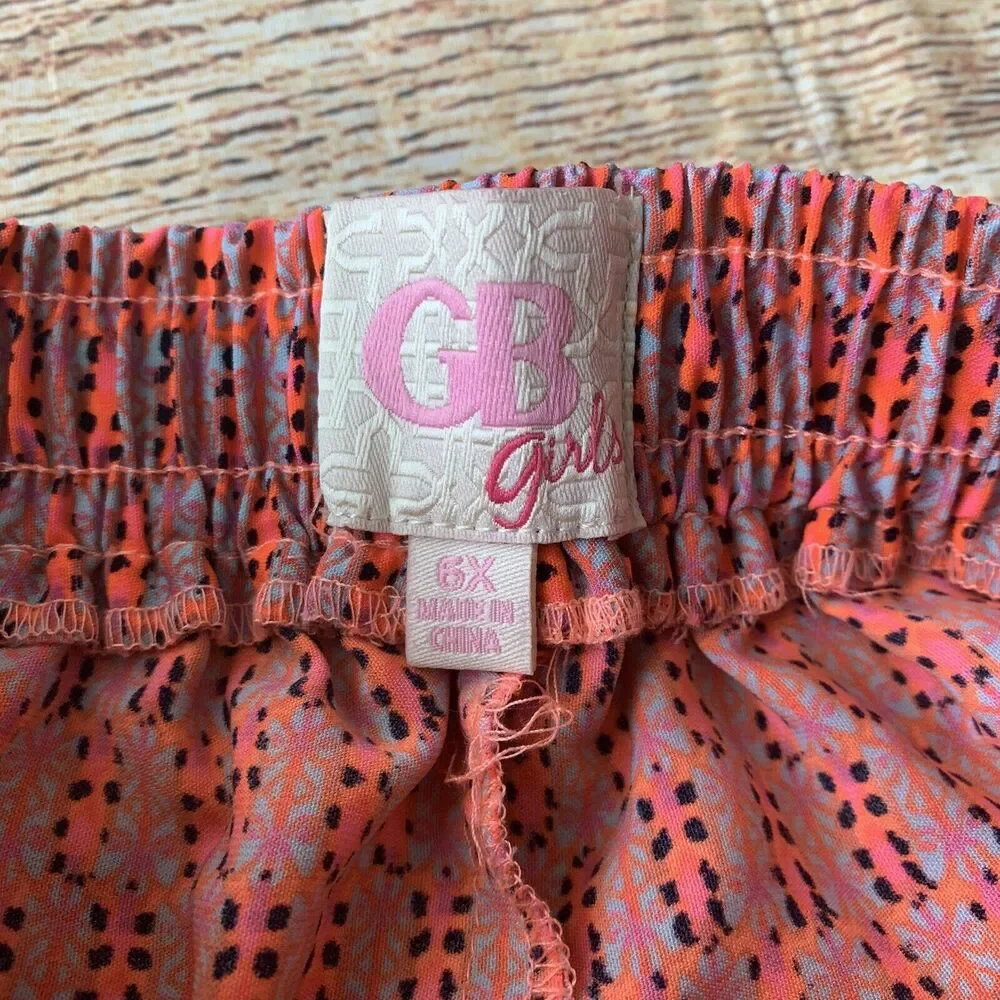 GB Girls Elastic Printed Multicolor Shorts Kid’s Size 6X